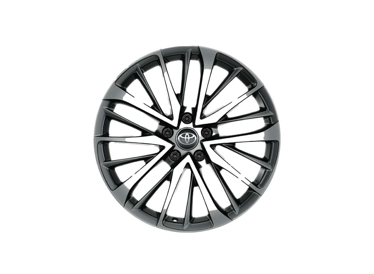 Šedé hliníkové kolo s pneumatikou