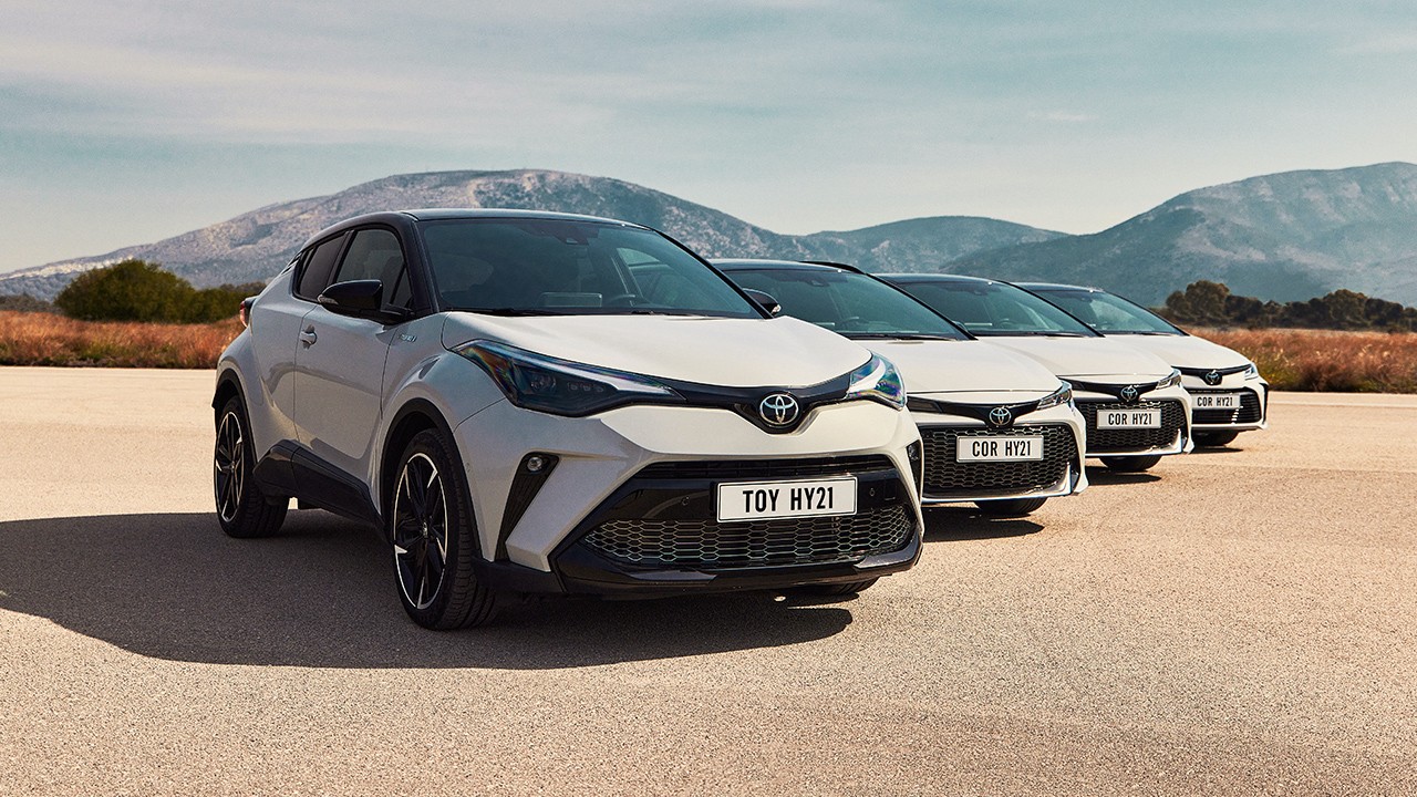 Range of hybrid electric Toyota vehicles